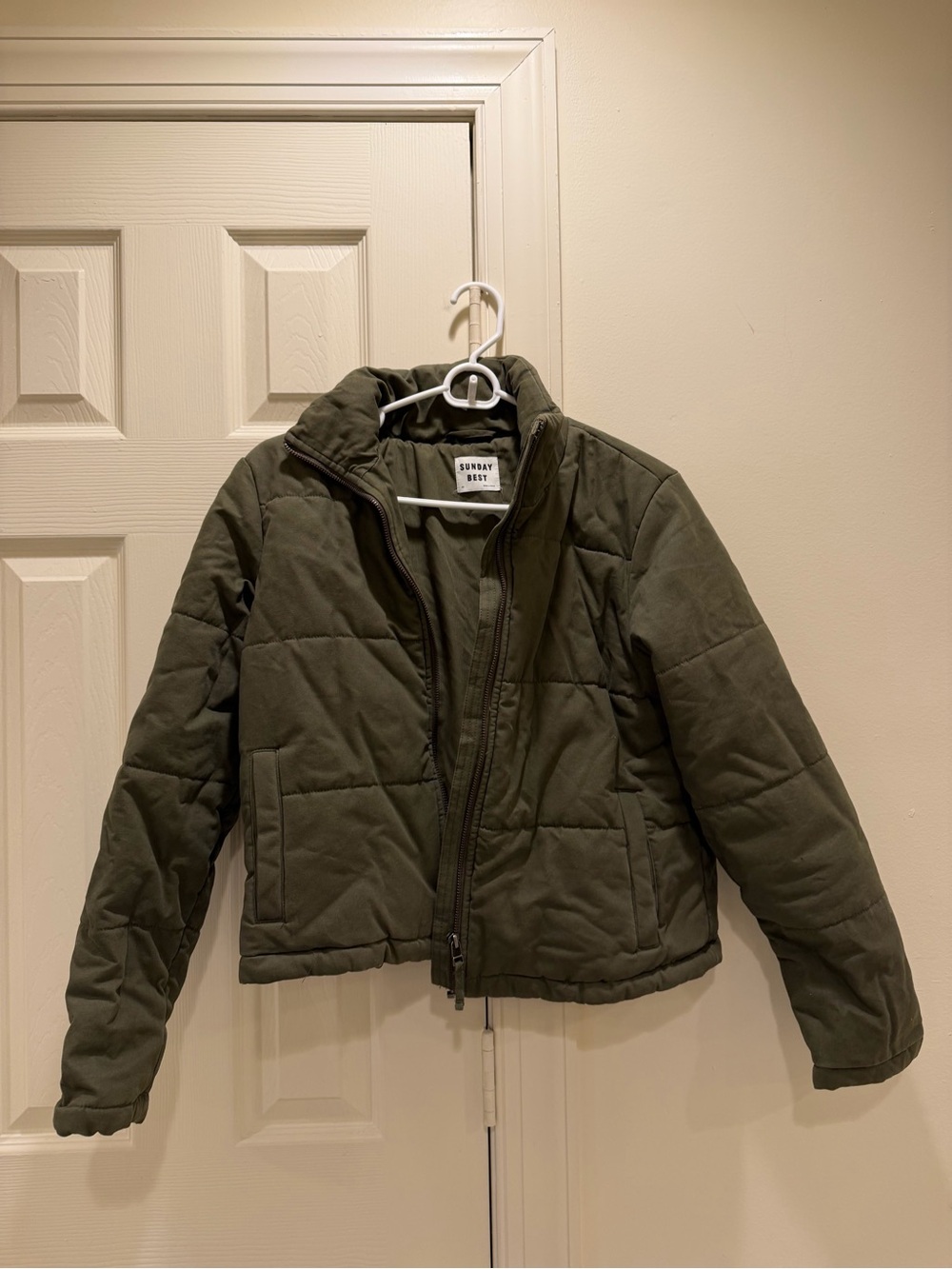 Sunday Best Olive Quilted Puffer Jacket